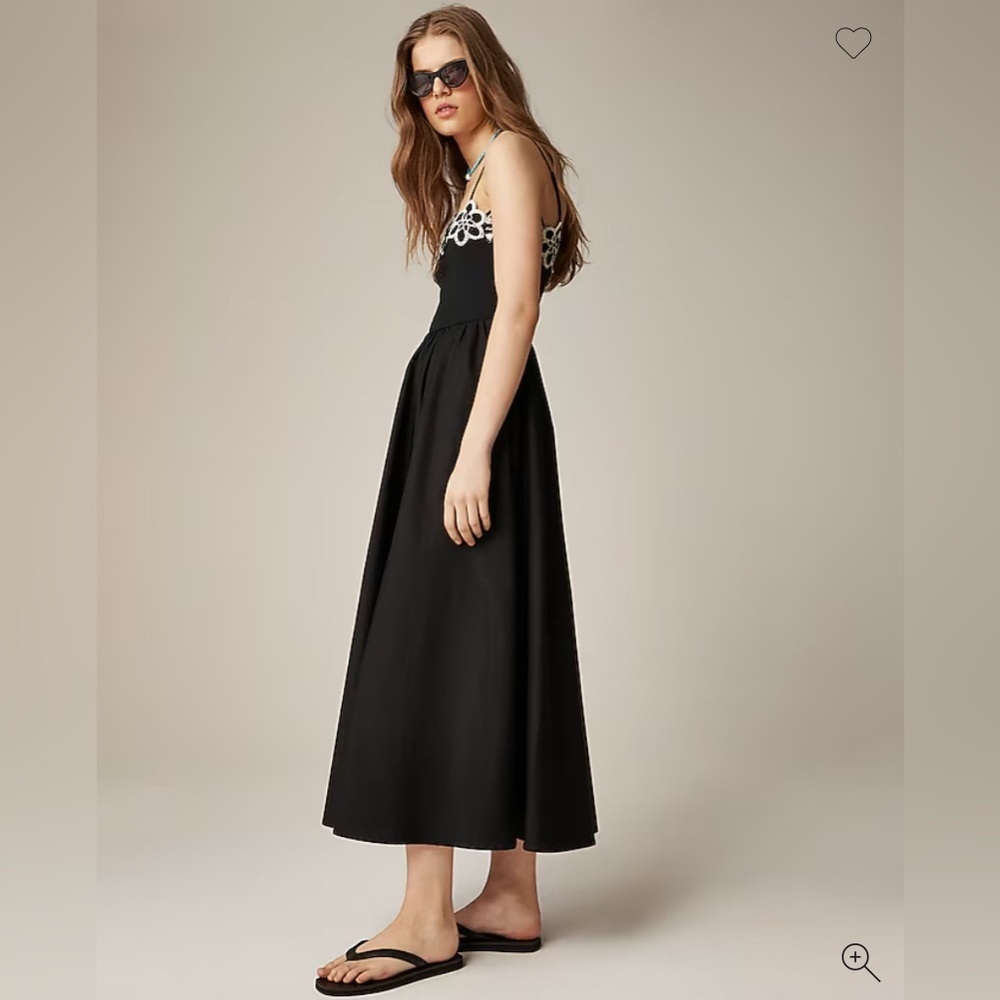 NWT J. Crew Black and White Crochet Mixy Dress - Picture 3 of 10